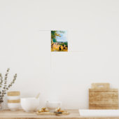 Poster Neuf Greyhounds dans un paysage par Jacques-Lauren (Cuisine)