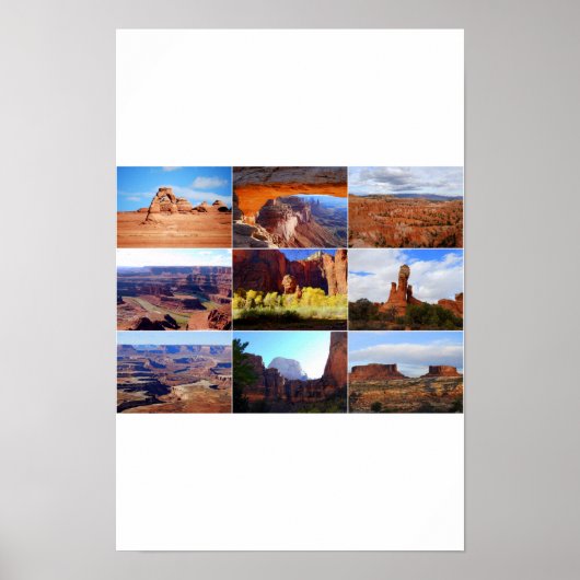 Poster Neuf monuments de l'Utah (Devant)