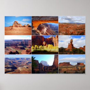 Poster Neuf monuments de l'Utah