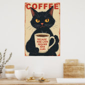 Poster Neuf Vies Nécessitent Neuf Tasses (Cuisine)