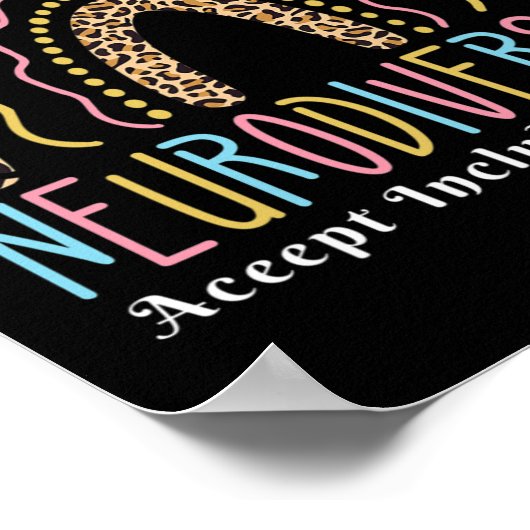 Poster Neurodiversité Arc-en-ciel Accepter Aimer Autisme (Coin)
