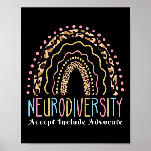 Poster Neurodiversité Arc-en-ciel Accepter Aimer Autisme (Devant)