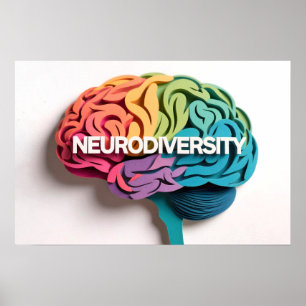 Poster Neurodiversité cérébrale arc-en-ciel Sensibilisati