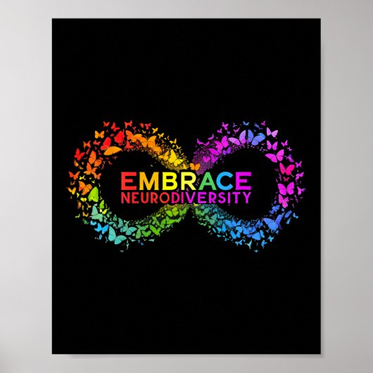 Poster Neurodiversité Embrasser Adhd Autisme Asd Papillon (Devant)
