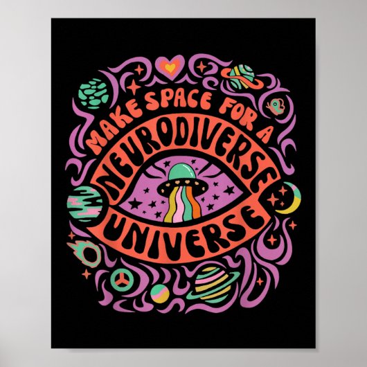 Poster Neurodiversité Univers Neurodiversité Adhd Autisme (Devant)