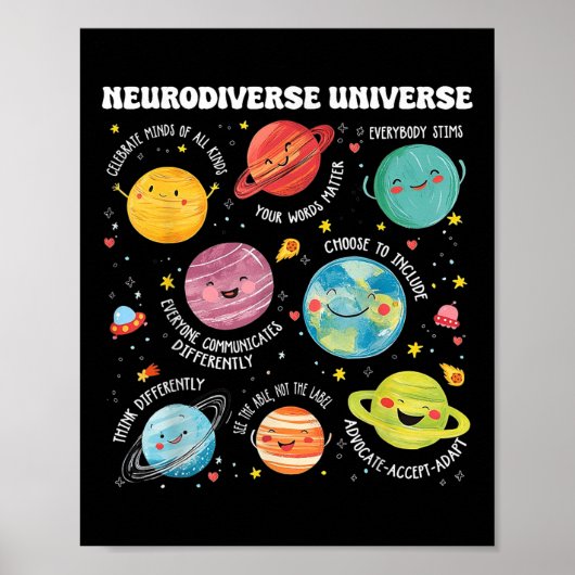 Poster Neurodiversité Universe Planète Sensibilisation su (Devant)