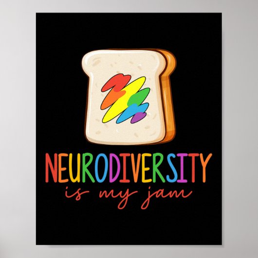Poster Neurodiversity Is My Jam Adhd Sensibilisation sur (Devant)
