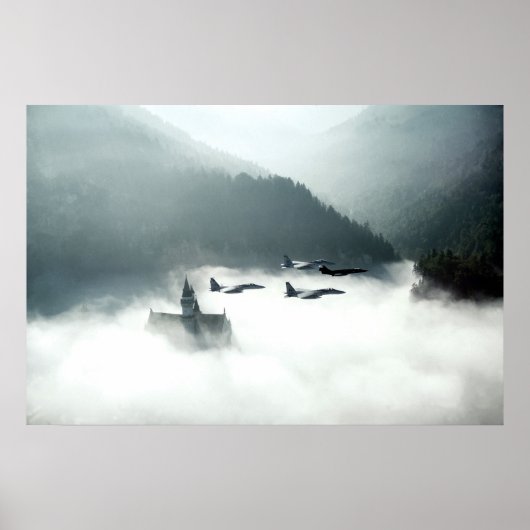 Poster Neuschwanstein en pleine effervescence (Devant)