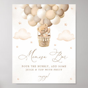 Poster Neutral Teddy Bear Baby shower Mimosa Bar
