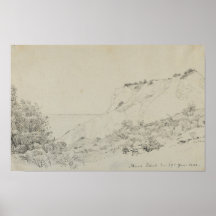 Neutral Toned Landscape Art Print Drawing
