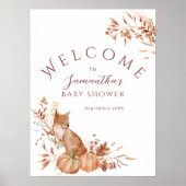 Poster Neutral Woodland Fox Little Pumpkin Welcome (Devant)