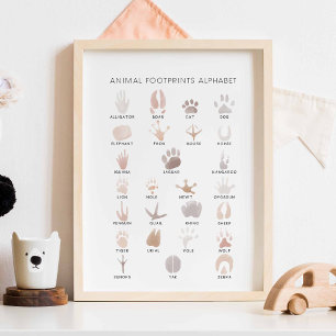 Poster neutre d'impression des pieds d'animal