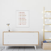 Poster Neutre Nom personnalisé Affirmation Enfants