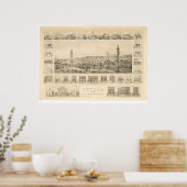 Poster Nevada City, CA. Carte panoramique 1856 (1184A) (Cuisine)