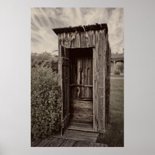 Poster Nevada City Ghost Town Outhouse - Montana