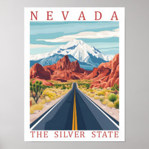 Poster Nevada the Silver State USA Travel Place