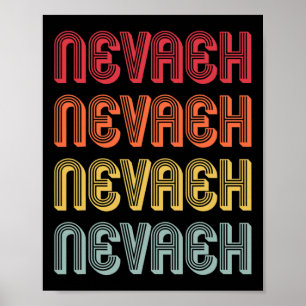 Poster Nevaeh Nom cadeau Retro Vintage personnalisé 80s 9