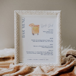 Poster NEVE Marine Signature Boire Mariage Bar Menu Signe