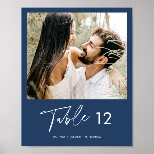 Poster NEVE Navy Blue Photo Table Numéro 8x10 (Devant)