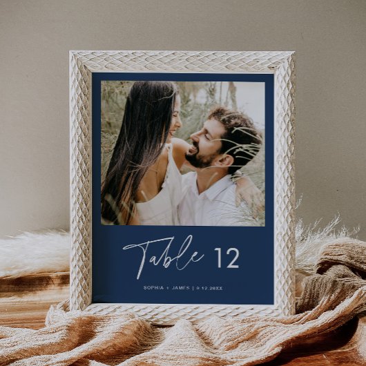 Poster NEVE Navy Blue Photo Table Numéro 8x10