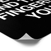 Poster Never Bite The Hand That Fingers You Funny Sarcasm (Coin)