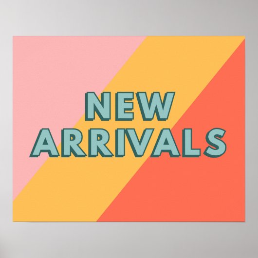 Poster New Arrivals Sign, Retro Style New Arrivals (Devant)