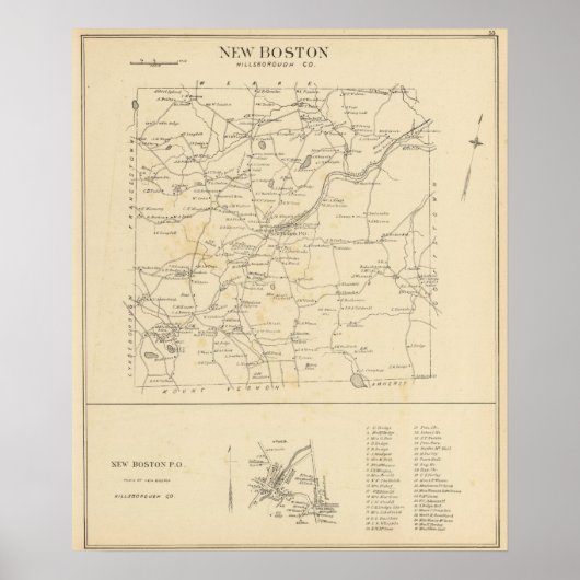 Poster New Boston, Hillsborough Co (Devant)
