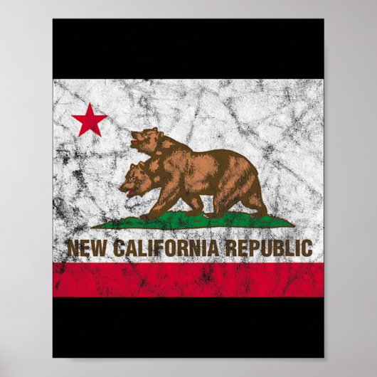 Poster New California Republic Ncr State Distressed Flag  (Devant)