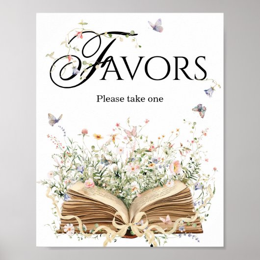 Poster New Chapter Book Theme bridal shower Favors (Devant)