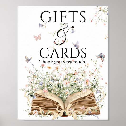 Poster New Chapter Book Theme bridal shower Gift & card (Devant)