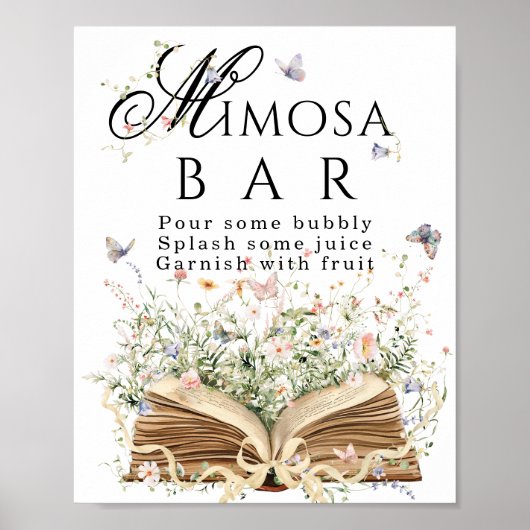 Poster New Chapter Book Theme bridal shower mimosa bar (Devant)