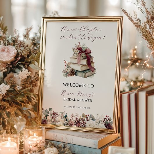 Poster New Chapter Books Winter Bridal Shower Welcome