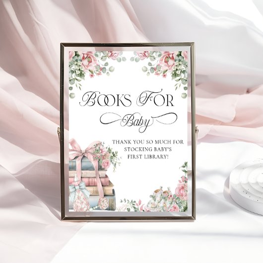 Poster New Chapter Storybook Bow Floral Books for Baby