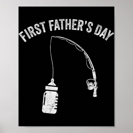 Poster New Dad Fisherman, First Fathers Day Fishing Dad  (Devant)