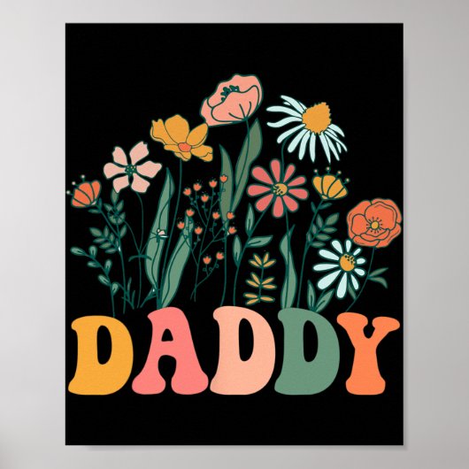 Poster New Daddy Wildflower First Birthday & Baby Sho (Devant)