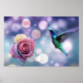 Poster New Eden Hummingbird & Rose (Devant)