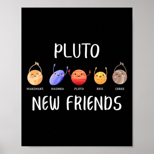 Poster New Friends Dwarf Planets Funny Astronomy Science (Devant)