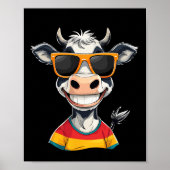Poster New Glarus Wi Usa Funny Cow Cartoon Design (Devant)