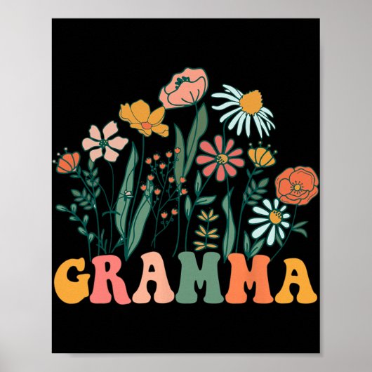 Poster New Gramma Wildflower First Birthday &amp; Baby Sh (Devant)