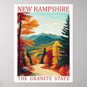 Poster New Hampshire le Granite State USA Travel Place
