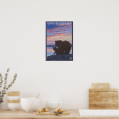 Poster New HampshireBear et Cub (Cuisine)