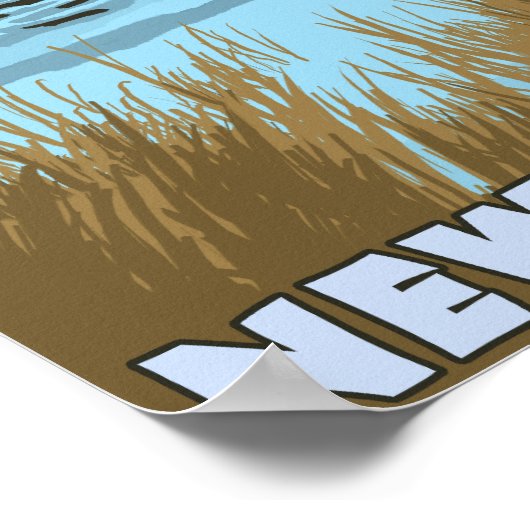 Poster New HampshireMoose Boire dans le lac (Coin)