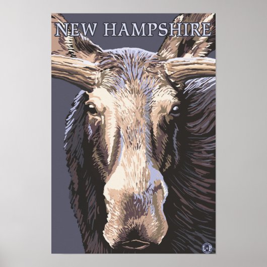 Poster New HampshireMoose près (Devant)