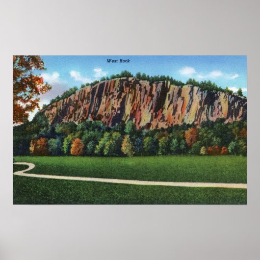 Poster New Haven, CTView de West Rock (Devant)