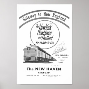 Poster New Haven Railroad-Gateway Vers La Nouvelle-Anglet