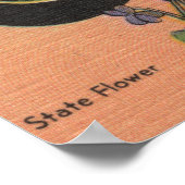 Poster New Jersey (Capitale Nationale/Fleur/Oiseau) (Coin)