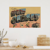 Poster New Jersey (Capitale Nationale/Fleur/Oiseau) (Cuisine)