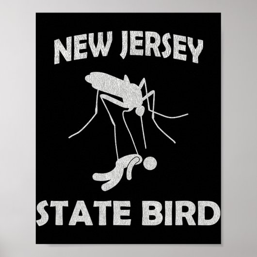 Poster New Jersey Mosquito State Bird Funny Outdoors  (Devant)