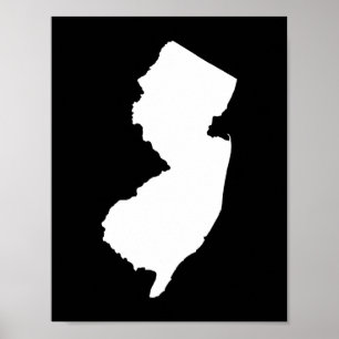 Poster New Jersey noir et blanc