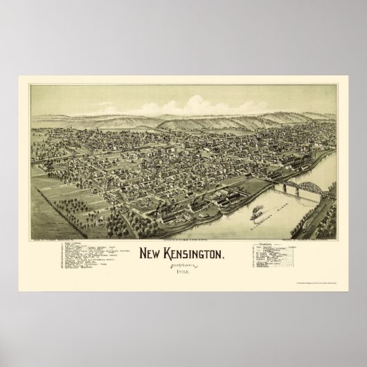 Poster New Kensington, PA Carte panoramique - 1902 (Devant)